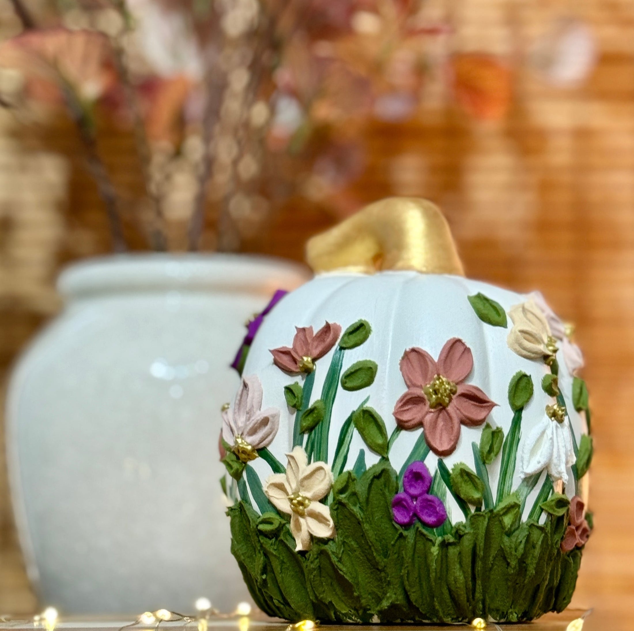 Ceramic Pumpkin XI - Wildflowers